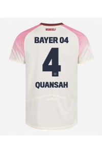 Bayer Leverkusen Jarell Quansah #4 Jalkapallovaatteet Vieraspaita 2025-26 Lyhythihainen